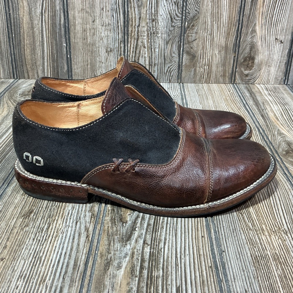 BED STU Distressed Cobbler Brown Leather Slip On Loafers Shoes Women's Size 7 M